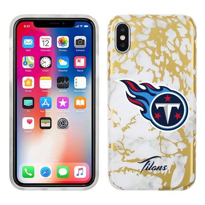 Prime Brands Group Cell Phone Case for Apple iPhone Xs/X - White/Gold - NFL Licensed Tennessee Titans