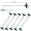 ABCCANOPY 11 Inch Tent Stakes 10 Pcs Non-Rust Metal Ground Anchors, Heavy Duty Spikes with 4 Ropes for Outdoor Camping, Green view 2