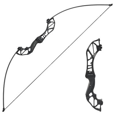 Toparchery Archery Takedown Recurve Bow Hunting Long Bow Set Alloy Riser - Right Hand Black - Draw Weight 30lbs 40lbs - with Arrow Sight, Arrow Brush (Black, 30lbs)