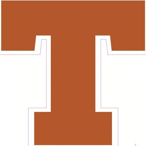 2 Inch Longhorn Burnt Orange T Logo Decal UT University of Texas Longhorns TX Removable Wall Sticker Art NCAA Home Room Decor 2.5 by 2.5 Inches