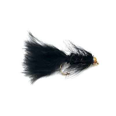 Feeder Creek Woolly Bugger Fly Fishing Flies for Trout, Bass and Salmon- 12pc Handmade Wet Flies for Fly Fishing in Various Patterns/Colors | Streamer Flies (10, Black)