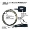 XM SURF MORE Premium Surfboard Leash, 10ft, Made in USA, Big Wave Cord Thickness (0.313in), Key Pocket, Unbreakable Swivels, Detachable Railsaver, All Black, Kink-Free [3 Year Warranty] view 2
