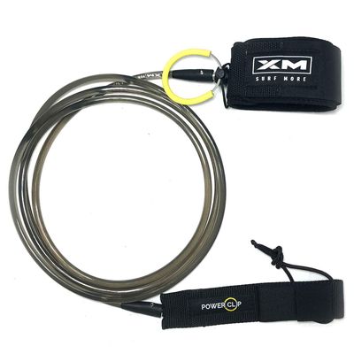 XM SURF MORE Big Wave 12ft Surfboard Leash with Power Clip Quick Release Upgrade, Cord Thickness (.313in), Key Pocket, Unbreakable Swivels, Detachable Railsaver, Made in USA