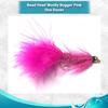 Feeder Creek Woolly Bugger Fly Fishing Flies for Trout, Bass and Salmon- 12pc Handmade Wet Flies for Fly Fishing in Various Patterns/Colors | Streamer Flies (4, Pink) view 2