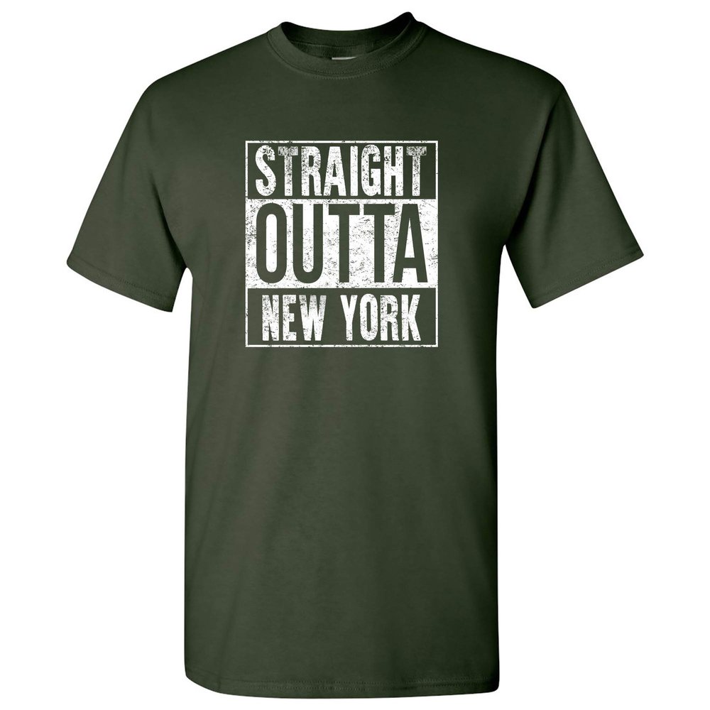 Straight Outta New York - New York Football T Shirt - 2X-Large - Forest