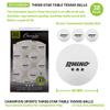 Champion Sports 3 Star Table Tennis Ball Pack, Tournament Grade Equipment, 38 Balls, White Ping Pong Balls, 40mm Seamless Design, CTTA and ITTA Approved view 2