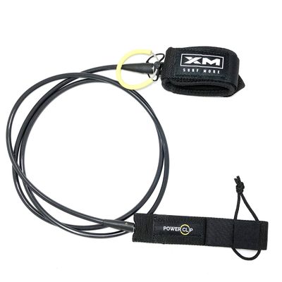 XM SURF MORE Regular 8ft Surfboard Leash with Power Clip Quick Release Upgrade, Cord Thickness (.270in), Key Pocket, Unbreakable Swivels, Detachable Railsaver, Made in USA