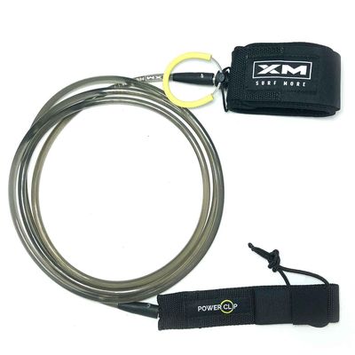 XM SURF MORE Regular 6ft Surfboard Leash with Power Clip Quick Release Upgrade, Cord Thickness (.270in), Key Pocket, Unbreakable Swivels, Detachable Railsaver, Made in USA