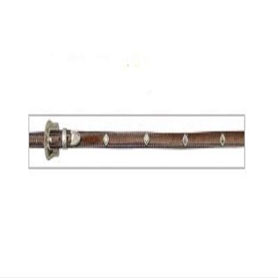 3D Brown 3/8" Horse Hair Silver Tone Diamond Western Buckle Leather Hat Band