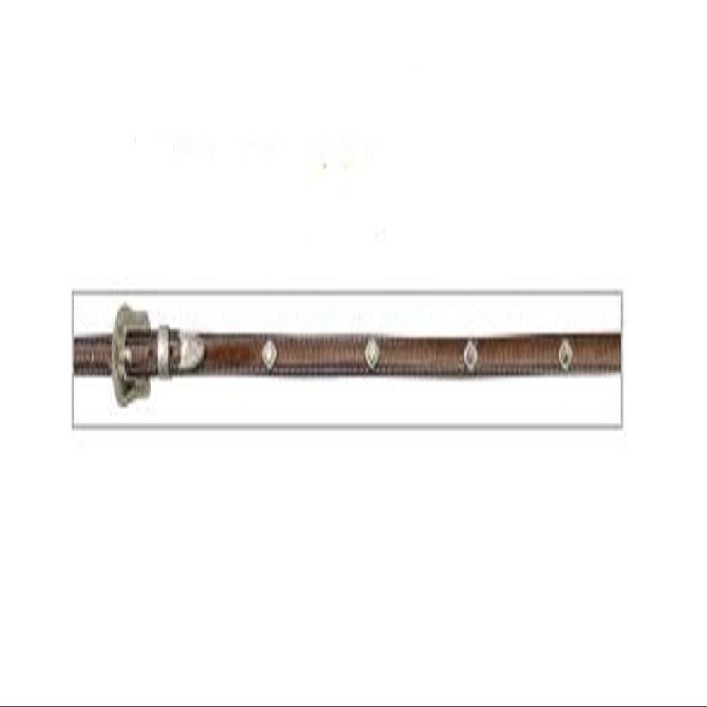 3D Brown 3/8" Horse Hair Silver Tone Diamond Western Buckle Leather Hat Band