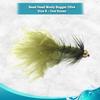 Feeder Creek Woolly Bugger Fly Fishing Flies for Trout, Bass and Salmon- 12pc Handmade Wet Flies for Fly Fishing in Various Patterns/Colors | Streamer Flies (8, Olive) view 2