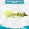 Feeder Creek Woolly Bugger Fly Fishing Flies for Trout, Bass and Salmon- 12pc Handmade Wet Flies for Fly Fishing in Various Patterns/Colors | Streamer Flies (12, Yellow) view 2