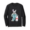 Anesthesia Ether Bunny Funny Easter Medical Design Long Sleeve T-Shirt view 1