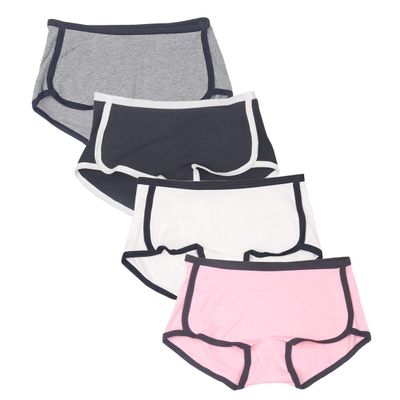 Rokery Cotton Boyshorts Panties for Women Home Casual Comfy Underwear Pack of 4