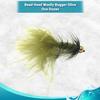 Feeder Creek Woolly Bugger Fly Fishing Flies for Trout, Bass and Salmon- 12pc Handmade Wet Flies for Fly Fishing in Various Patterns/Colors | Streamer Flies (2, Olive) view 2