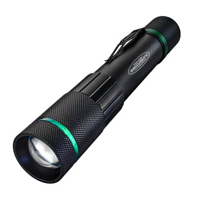 Police Security Dover 1000 Lumen Rechargeable Flashlight USB-C Charging Cable Included, Slide Focus, 6-Hour Runtime, Impact Resistant w/Belt Clip.