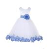 ekidsbridal Wedding Pageant Flower Petals Girl White Dress with Bow Tie Sash 302a 16 view 3