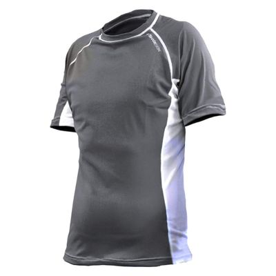 Sharkskin Rapid Dry Range Short Sleeve, Charcoal/White, Size: Small