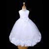 ekidsbridal Wedding Pageant Flower Petals Girl White Dress with Bow Tie Sash 302a 14 view 2