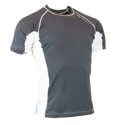 Sharkskin Rapid Dry Range Short Sleeve, Charcoal/White, Size: X-Small