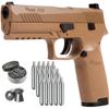 SIG Sauer P320 Air Pistol with CO2 12 Gram (15 Pack) and 500 Lead Pellets Bundle (Coyote Tan) view 1