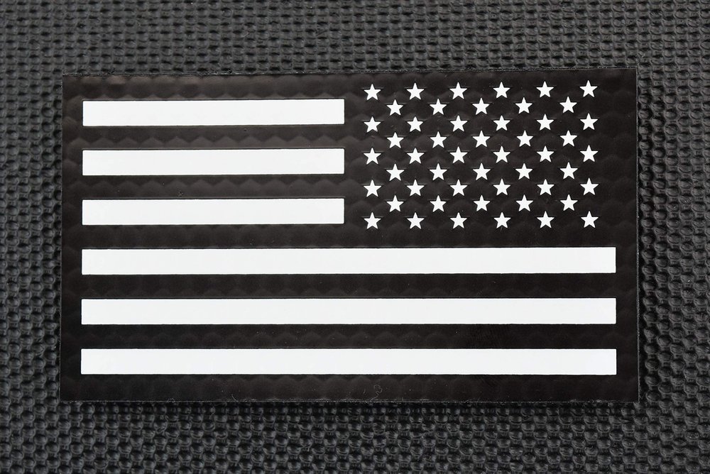 Black & White Infrared Reverse US Flag Patch