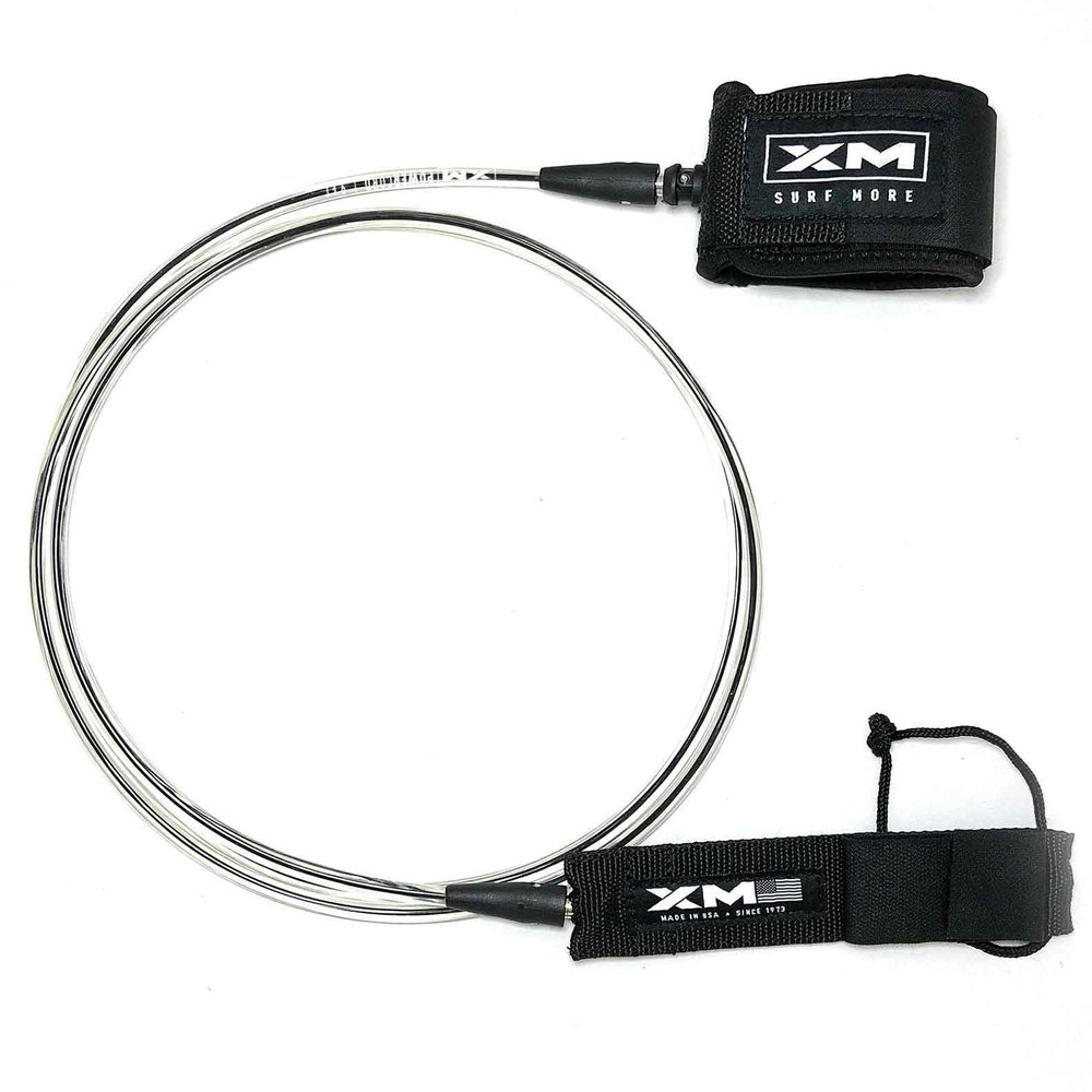 XM SURF MORE CORE Surfboard Leash 10ft., Color at The Core, Regular Cord Thickness (.270 in.), Choose Length and Color, Key Pocket, Unbreakable Swivels, Detachable Railsaver, Made in USA