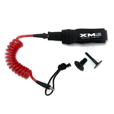 XM SURF MORE Bodyboard Leash - Premium Coiled EZ-FIT Wrist Body Board Leash with Plug - Adjustable Neoprene for Arm Support - Regular Strength Cord (0.270in) - Multiple Color Options - USA Made