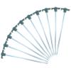 10-Piece Galvanized Steel Tent Pegs - Green Cap Garden Stakes view 1