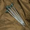 10-Piece Galvanized Steel Tent Pegs - Green Cap Garden Stakes view 4