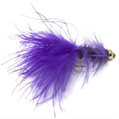 Feeder Creek Woolly Bugger Fly Fishing Flies for Trout, Bass and Salmon- 12pc Handmade Wet Flies for Fly Fishing in Various Patterns/Colors | Streamer Flies (8, Purple)