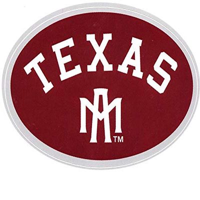 5 Inch Texas A&M Oval Logo Decal University TX Maroon Removable Wall Sticker Art NCAA Home Room Decor 5 by 3 1/2 Inches
