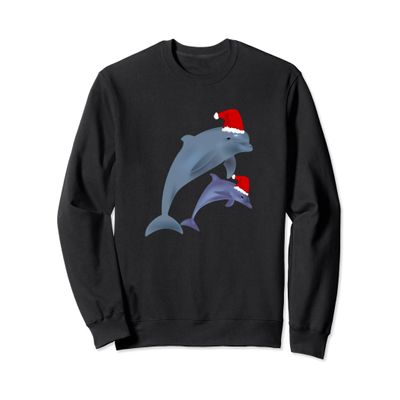 Christmas Dolphins Ocean Sea Animals Novelty Sweatshirt