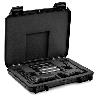 Seahorse 85 FP2 Heavy Duty 2 Pistol Case - TSA Approved/Mil Spec / IP67 Waterproof/USA Made for Firearms, Pistols, Handguns; Stores 2 Pistols and 12 Magazines