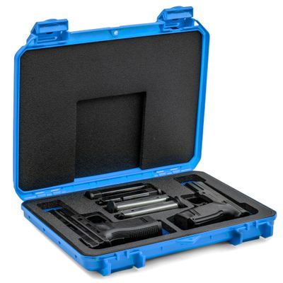 Seahorse 85 FP2 Heavy Duty 2 Pistol Case - TSA Approved/Mil Spec / IP67 Waterproof/USA Made for Firearms, Pistols, Handguns; Stores 2 Pistols and 12 Magazines