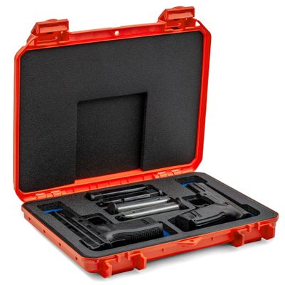 Seahorse 85 FP2 Heavy Duty 2 Pistol Case - TSA Approved/Mil Spec / IP67 Waterproof/USA Made for Firearms, Pistols, Handguns; Stores 2 Pistols and 12 Magazines