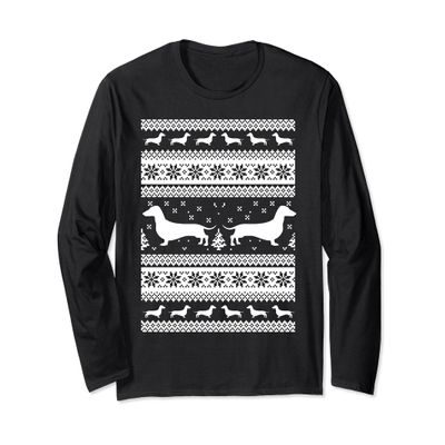 Dachshund Christmas Shirt Ugly Christmas Themed Dog Lover Long Sleeve T-Shirt