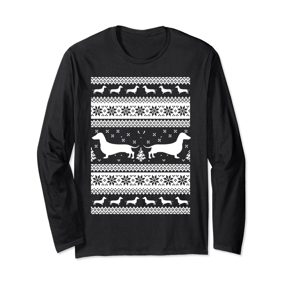 Dachshund Christmas Shirt Ugly Christmas Themed Dog Lover Long Sleeve T-Shirt