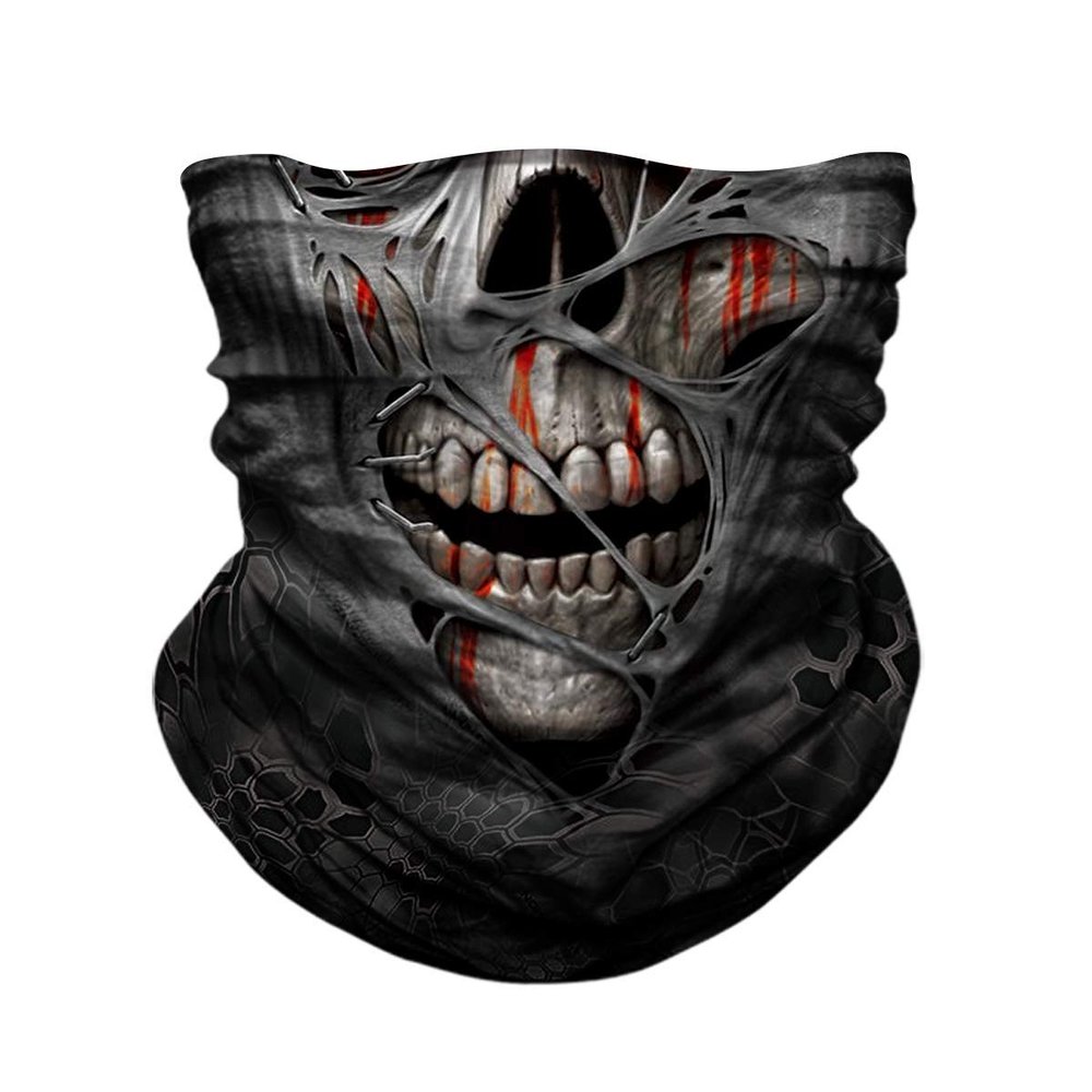 JOEYOUNG Skull Face Mask UV Sun Dust Neck Gaiter Bandana Headwear Motorcycle
