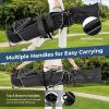 GYMAX Golf Stand Bag, 4 Way Divider Golf Bag with 4 Zippered Pockets, Cooler Bag, Rain Hood & Padded Shoulder Strap, Lightweight Portable Pitch n Putt Golf Clubs Bag for Men/Women (Black) view 4