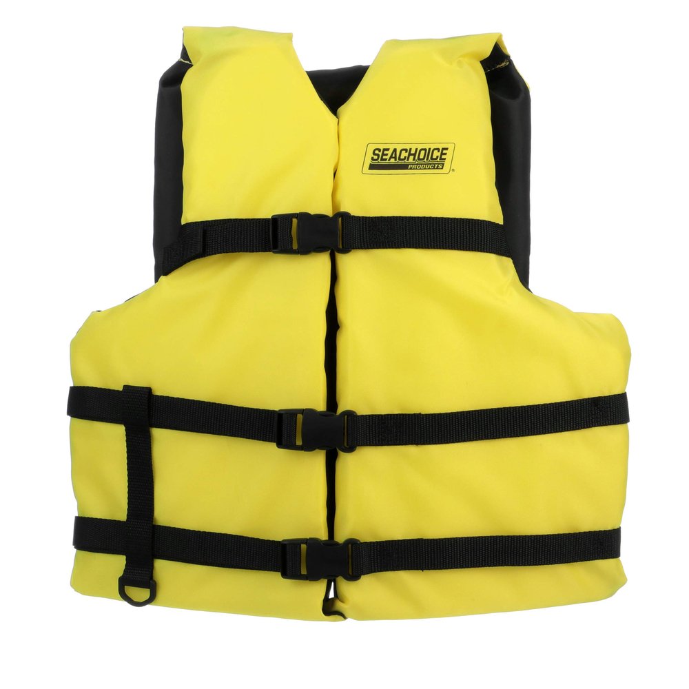 Seachoice General Purpose Vest, Black/Yellow, Universal, 3 Belt