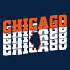 UGP Campus Apparel Chicago Retro Repeat - Sports Team City Pride Tailgating T Shirt - Small - Navy view 3