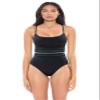 Soluna Women's Summer Solstice Stitched One-Piece Swimsuit (L, Black) view 1