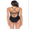 Soluna Women's Summer Solstice Stitched One-Piece Swimsuit (L, Black) view 2