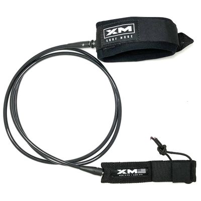 XM SURF MORE Knee/Calf Surfboard Leash 10ft., COMP Cord Thickness (.220 in.), Choose Length and Color, Key Pocket, Unbreakable Swivels, Detachable Railsaver, Made in USA