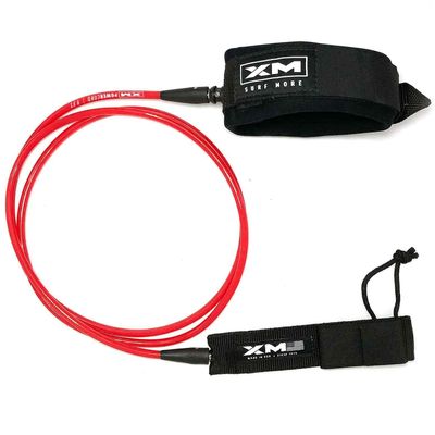 XM SURF MORE Knee/Calf Surfboard Leash 10ft., COMP Cord Thickness (.220 in.), Choose Length and Color, Key Pocket, Unbreakable Swivels, Detachable Railsaver, Made in USA