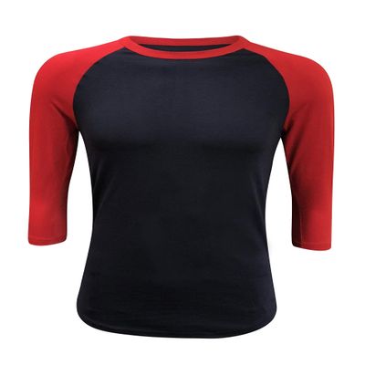 ILTEX Plain Raglan Lightweight Cotton and Polyester T-Shirt 3/4 Sleeves Athletic Baseball Jersey Unisex Multi Function Sports, Outdoors and Gym (20+ Colors) (Navy/Red, X-Large)