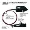 XM SURF MORE Knee/Calf Surfboard Leash 9ft., Regular Cord Thickness (.270 in.), Choose Length and Color, Key Pocket, Unbreakable Swivels, Detachable Railsaver, Made in USA view 2