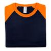 ILTEX Plain Raglan Lightweight Cotton and Polyester T-Shirt 3/4 Sleeves Athletic Baseball Jersey Unisex Multi Function Sports, Outdoors and Gym (20+ Colors) (Navy/Orange, X-Large) view 2