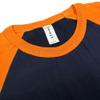 ILTEX Plain Raglan Lightweight Cotton and Polyester T-Shirt 3/4 Sleeves Athletic Baseball Jersey Unisex Multi Function Sports, Outdoors and Gym (20+ Colors) (Navy/Orange, X-Large) view 3